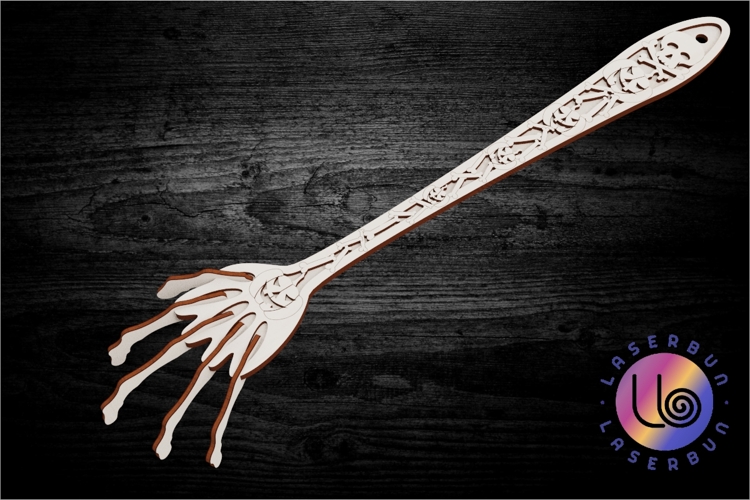 Halloween Skeleton Back Scratcher SVG DXF Laser Cut