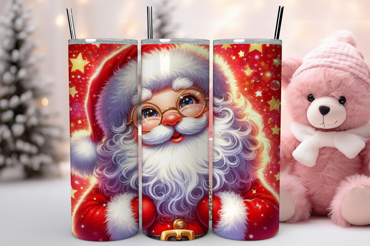 Santa seamless Christmas Tumbler Wrap, Christmas Tumbler