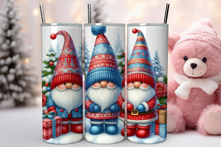 Cute Christmas Gnomes Tumbler Wrap