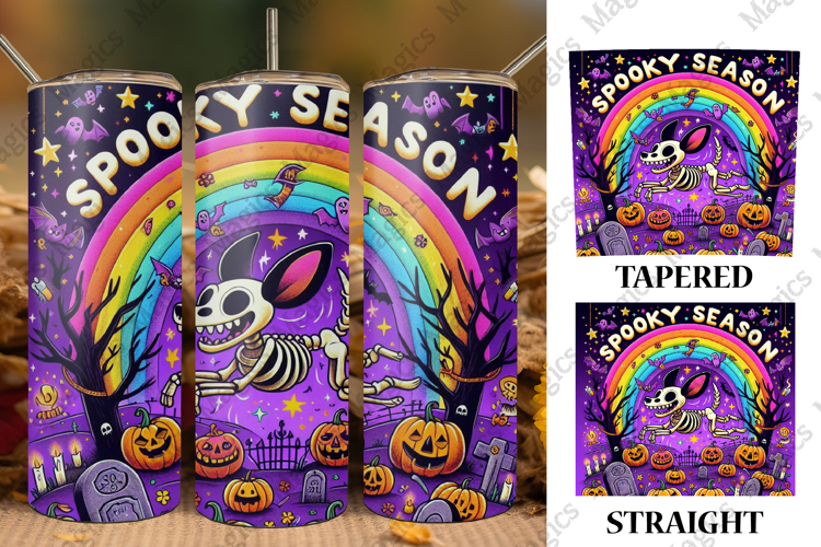 Funny Halloween Dog Skeleton Tumbler Wrap
