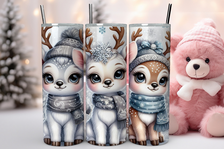 Winter Snow Skinny Tumbler Wrap, Christmas Tumbler