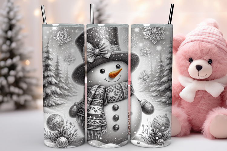 Christmas Snowman Tumbler Wrap, Christmas Tumbler