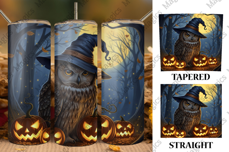 Owl Halloween Skinny Tumbler Wrap