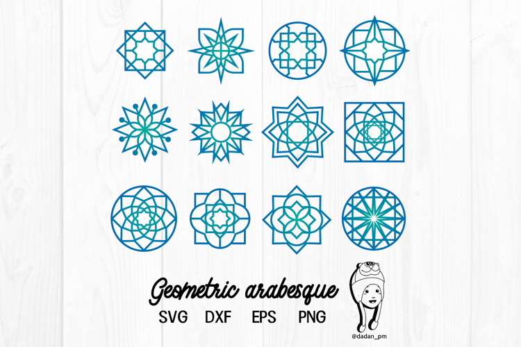 Geometric arabesque svg, dxf, eps, png