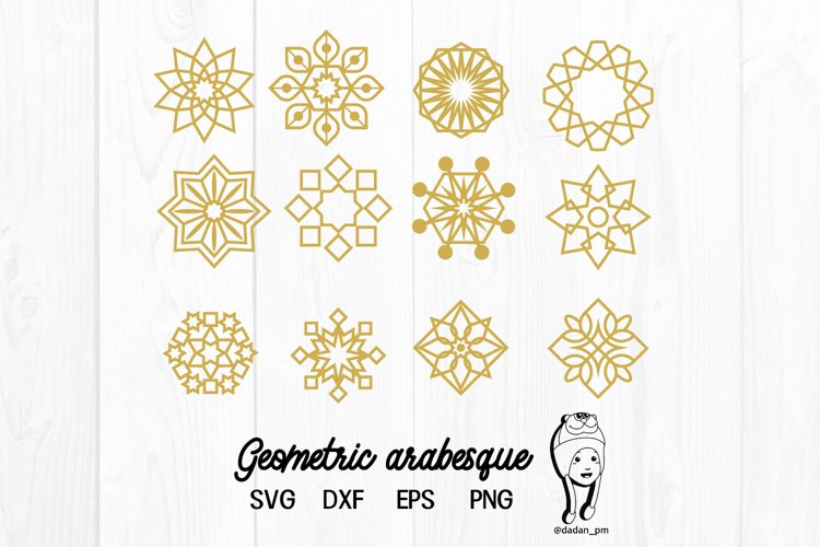 Geometric arabesque svg, dxf, eps, png