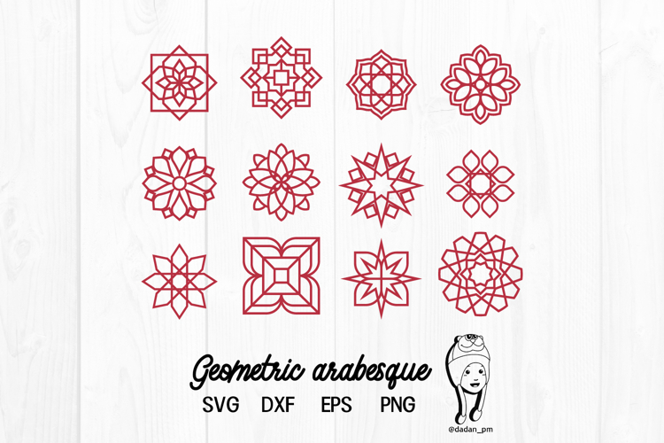 Geometric arabesque svg, dxf, eps, png