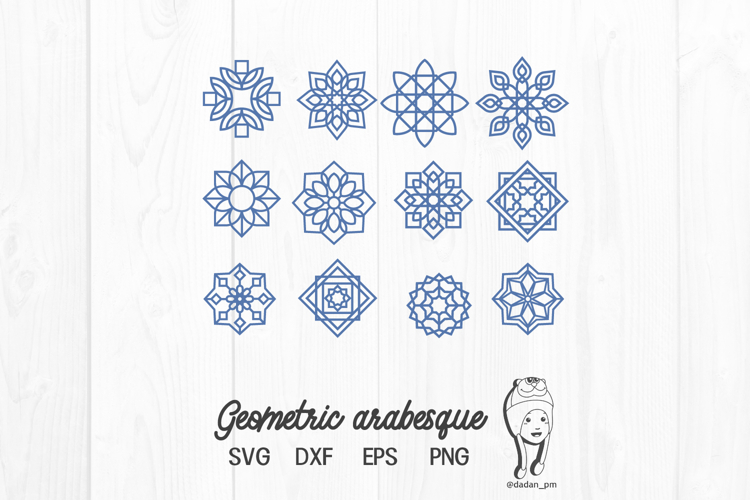 Geometric arabesque svg, dxf, eps, png