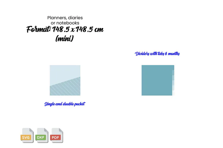 Tabbed dividers with pockets for 148,5cm x 148,5cm