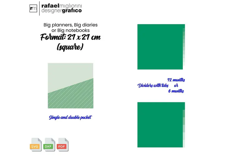 Tabbed dividers with pockets for 21cm x 21cm