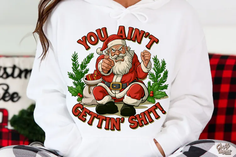 Sarcastic Mad Santa | Funny Christmas PNG