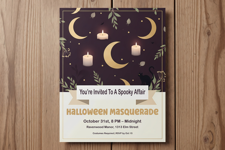 Halloween Party Invitation Witchy Mystical Chic