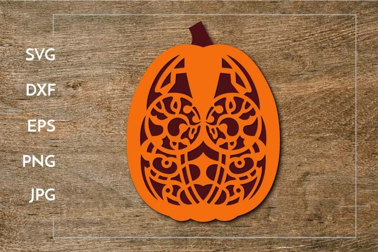 Halloween tribal pumpkin | Layered Halloween Laser cut example image 1