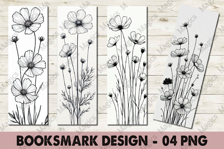 Cosmos Flower Bookmark Design