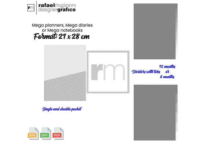 Tabbed dividers with pockets for 21cm x 28cm