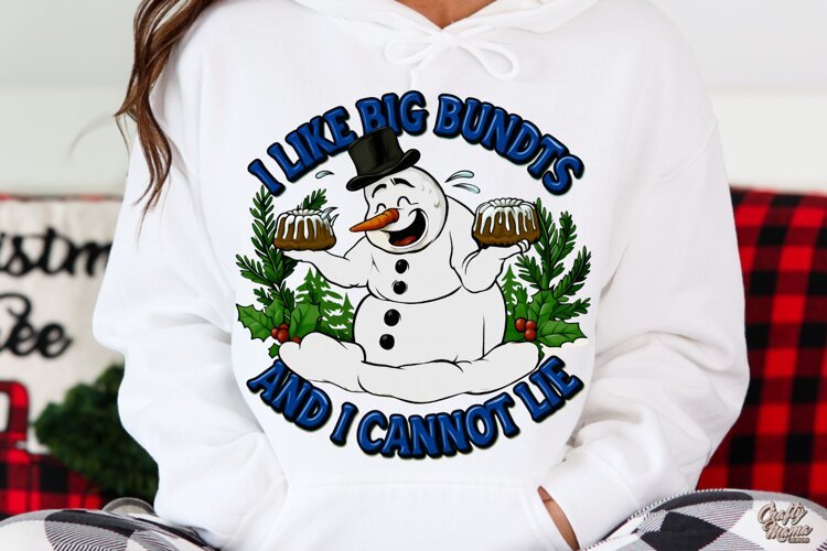 I Like Big Bundts | Snowman | Funny Christmas PNG example image 1