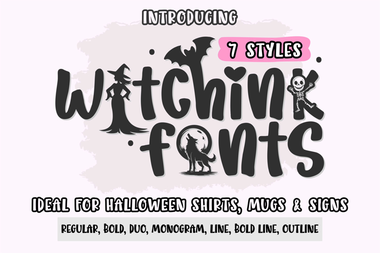 Witchink Font Bundle Cute Halloween Handwritten Fonts Pack