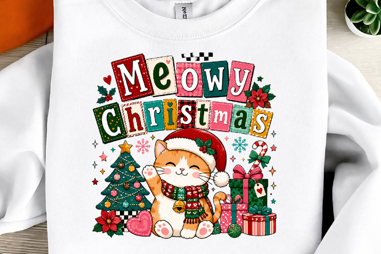 Meowy Christmas Cute Cat Collage