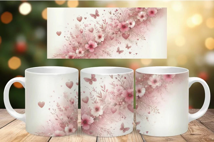 Mug Wrap Sublimation - watercolor flowers