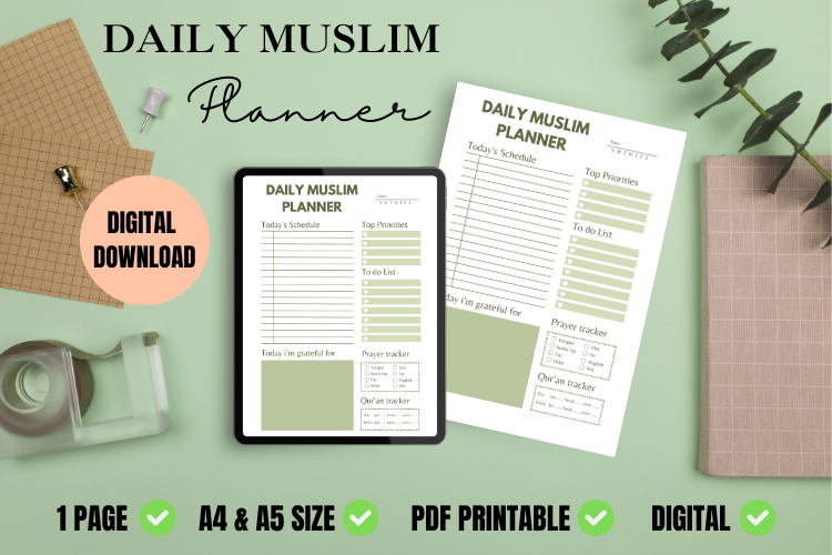 Daily Muslim Planner Printable example image 1
