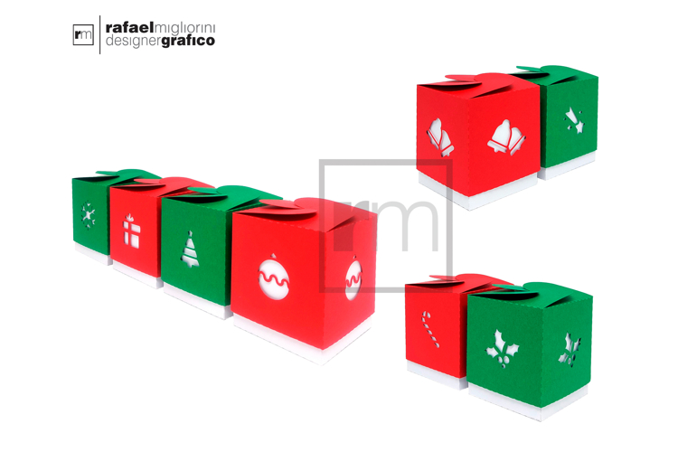 Christmas Symbols Cube Box