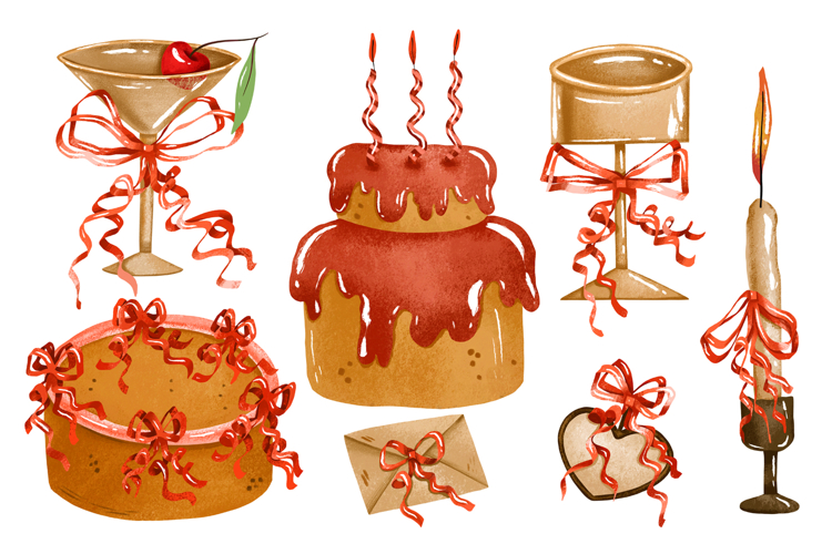 Wedding Girly Pink Design. Valentine Day Illustration