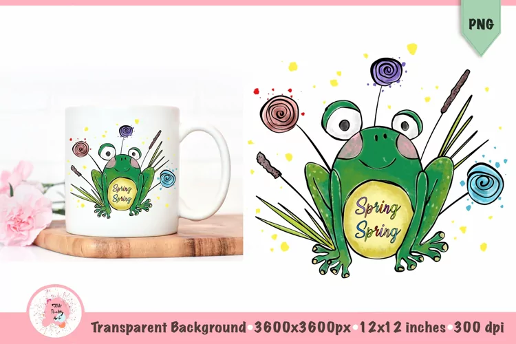 Cute Frog PNG | Spring Welcome Door Sign