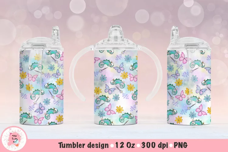 12oz Kids Skinny Tumbler | Chameleon Clipart