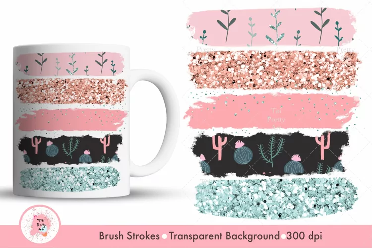 Succulents Brush Strokes | Brush Strokes Clipart PNG