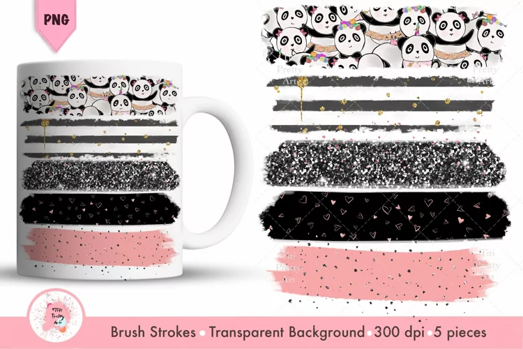 Panda Brush Strokes, Panda Brush Strokes, Glitter Brush