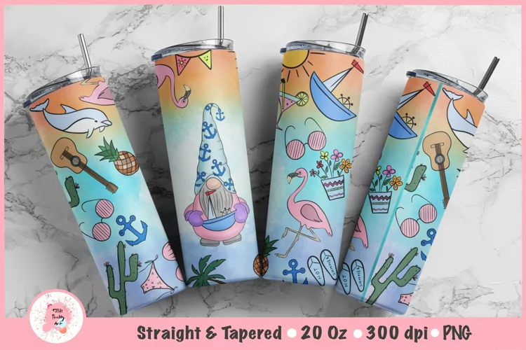Beach Tumbler Wrap | Gnome Tumbler Wrap