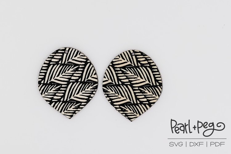 Leaves Water Drop Laser Engraved Earring File