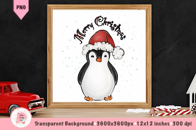 Merry Christmas Penguin Sublimation Design PNG, Penguin SVG