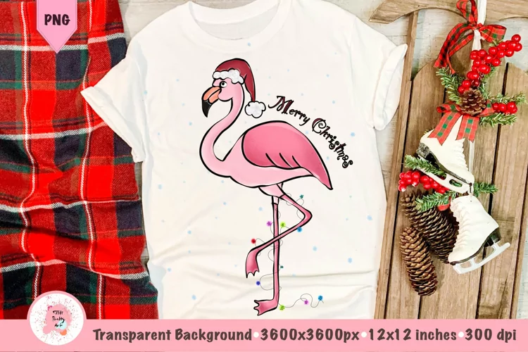 Merry Christmas Flamingo Sublimation PNG, Flamingo SVG