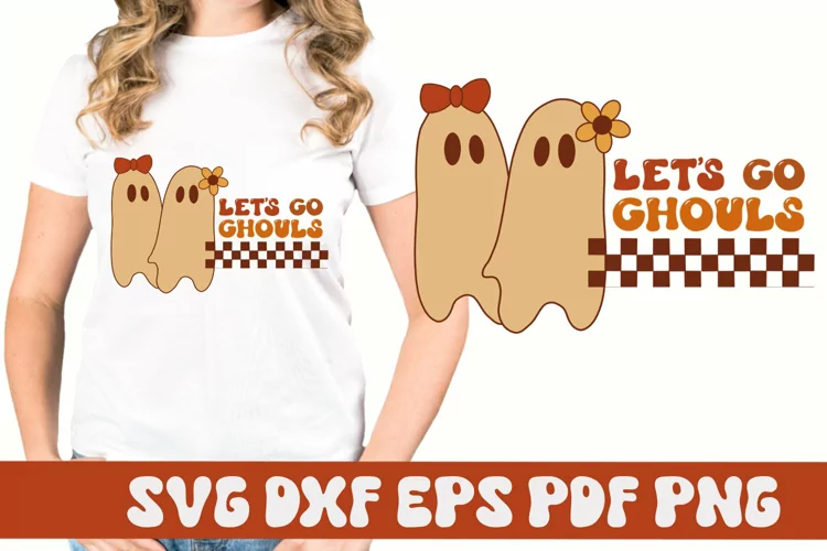 Lets Go Ghouls Retro Ghost SVG