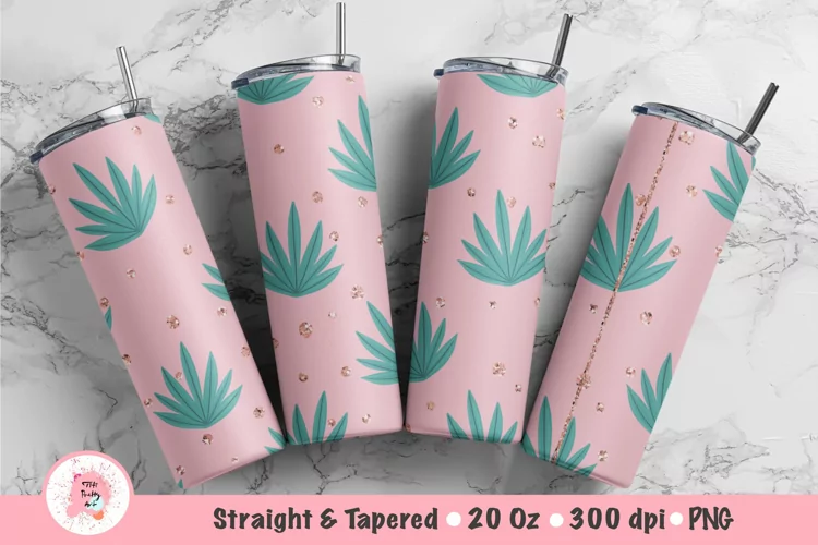 Summer Skinny Sublimation Tumbler | Succulents PNG