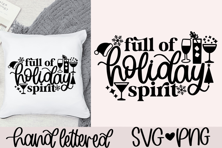 Full of holiday spirit SVG | Wine christmas SVG