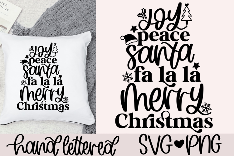 Joy peace santa fa la la merry christmas SVG