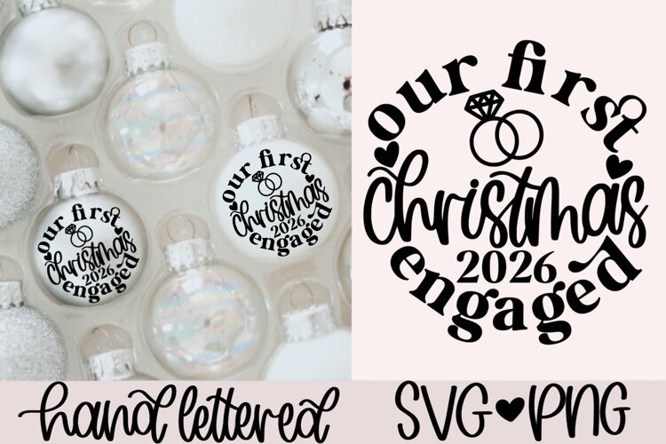 Our first christmas engaged 2026 SVG | Christmas SVG example image 1