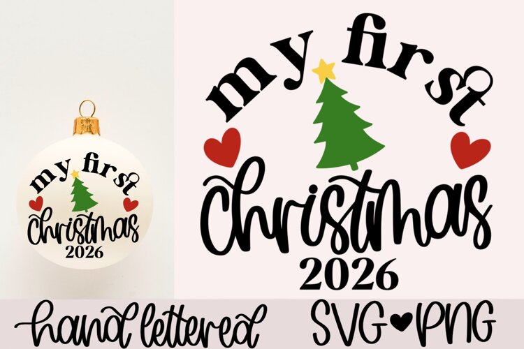 My first christmas 2026 SVG | Baby Christmas SVG example image 1