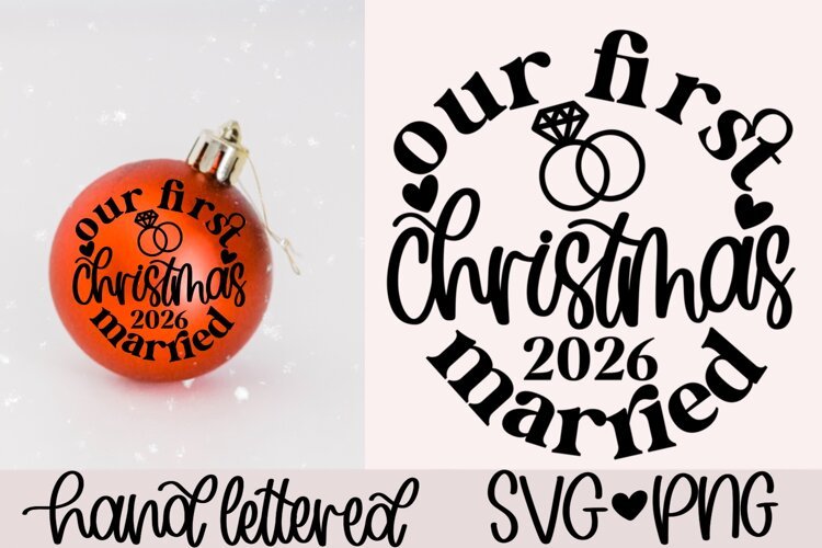 Our first christmas married 2026 SVG | Newlywed xmas SVG example image 1