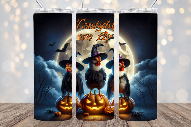 Halloween Chickens 20oz Tumbler Sublimation Design