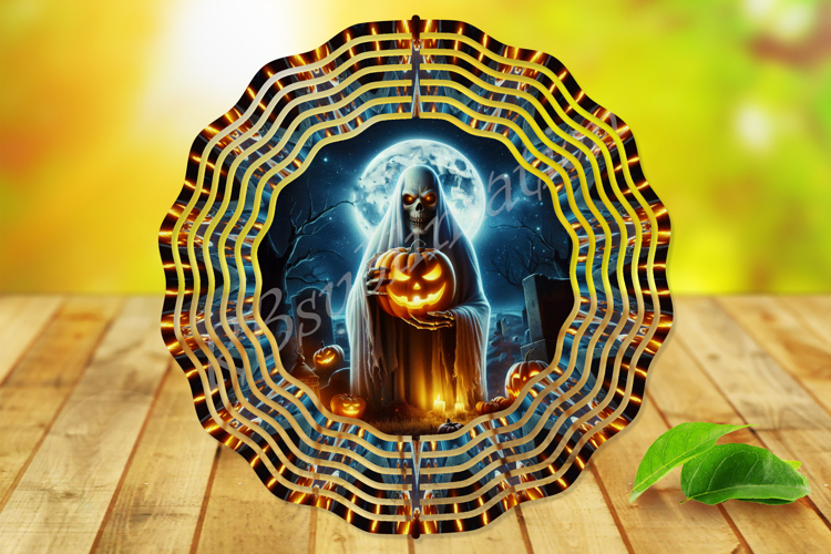 Spooky Ghost Wind Spinner PNG Design