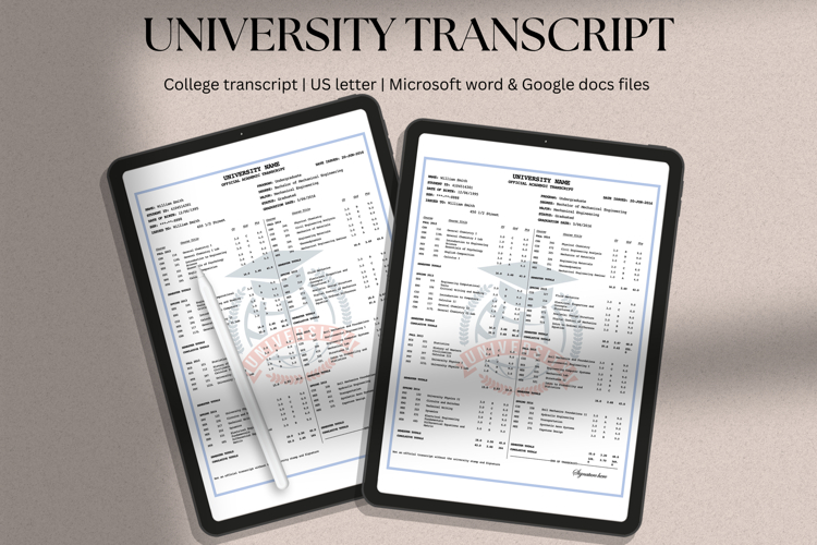 Classic University and College Transcript Template MS Word
