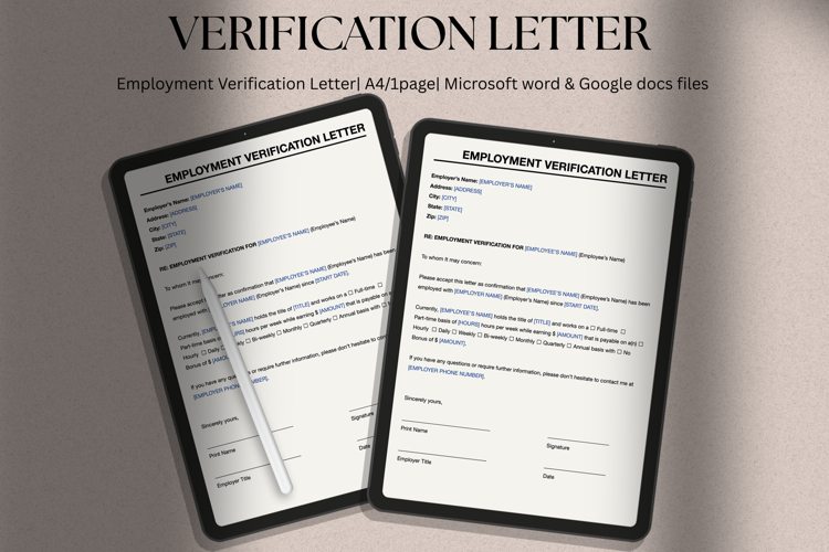 Employment Verification letter| salary and employment| HR