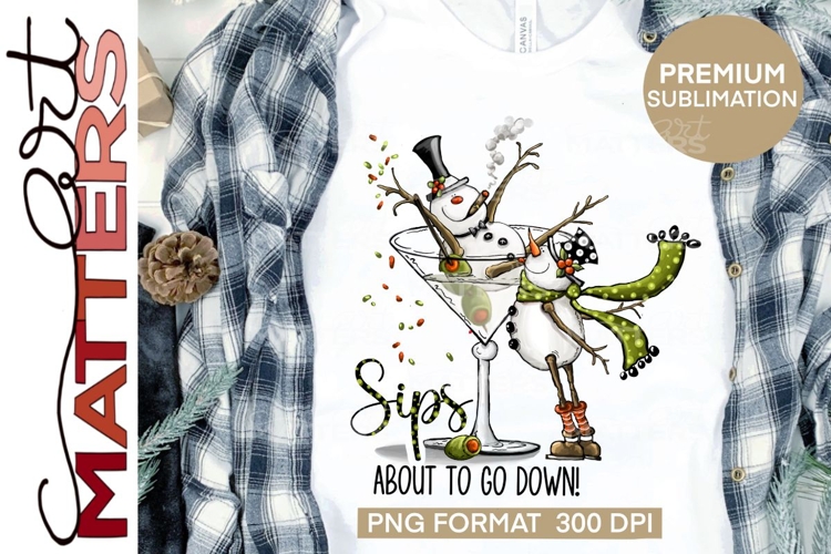 Sips about to go down! Snowman - Hand Painted