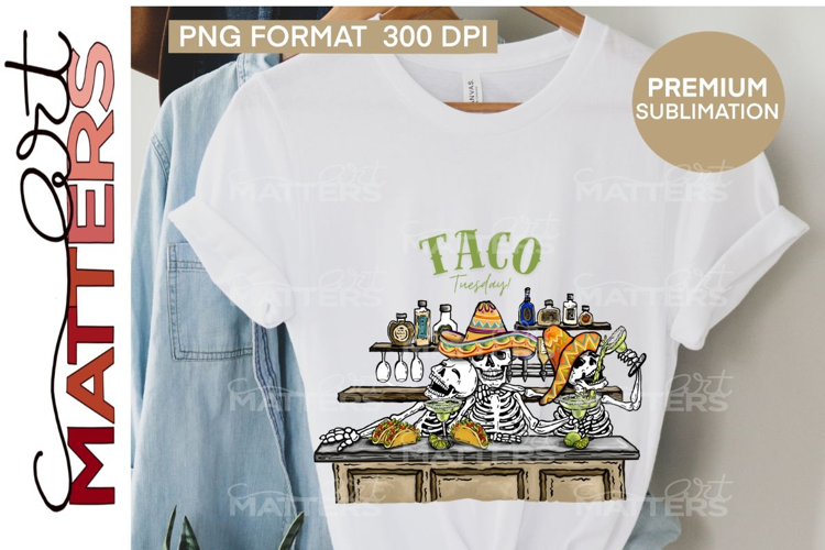 Taco Tuesday Skeletons at the bar