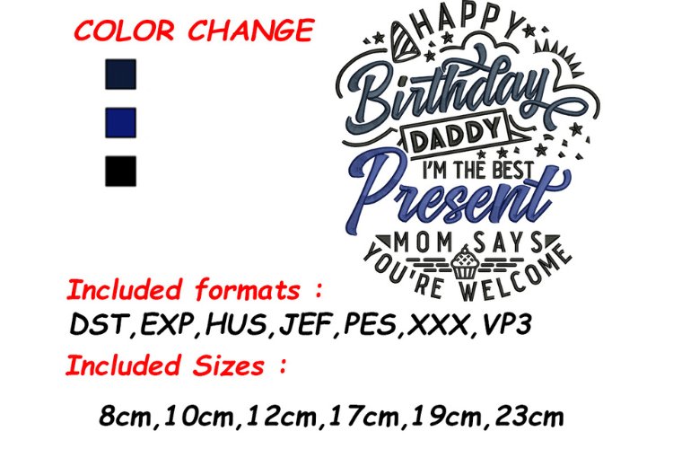 Birthday Embroidery Designs Image 11