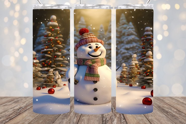 3D Snowman- 20oz Sublimation - PNG Download