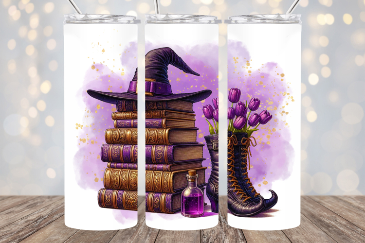 Witchy Books 20oz Sublimation PNG Tumbler Design