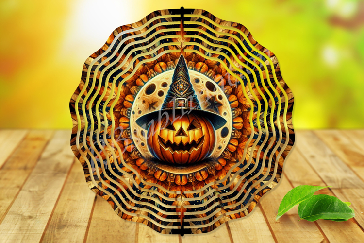 Halloween Pumpkin Wind Spinner PNG Design